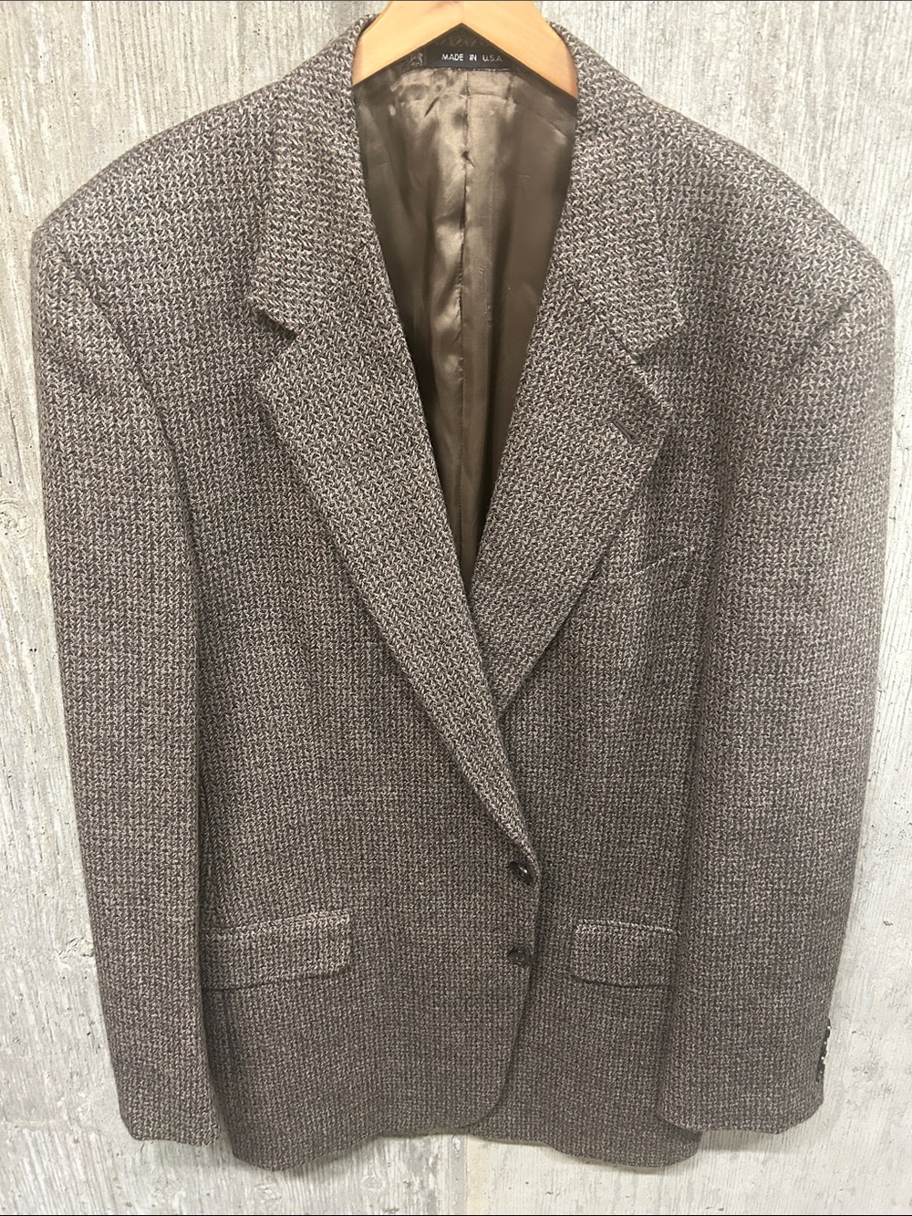 Joseph Abboud Brown Herringbone Alpaca/Wool-Blend Sport Coat 42
